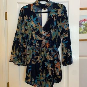 NWT Sleeved Velvet Romper